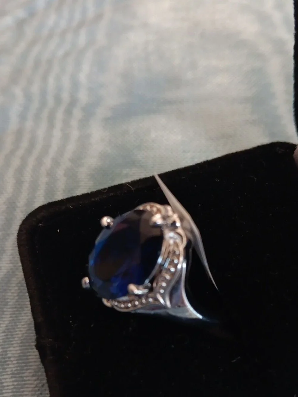 Blue Gemstone Cocktail Ring - Unbranded